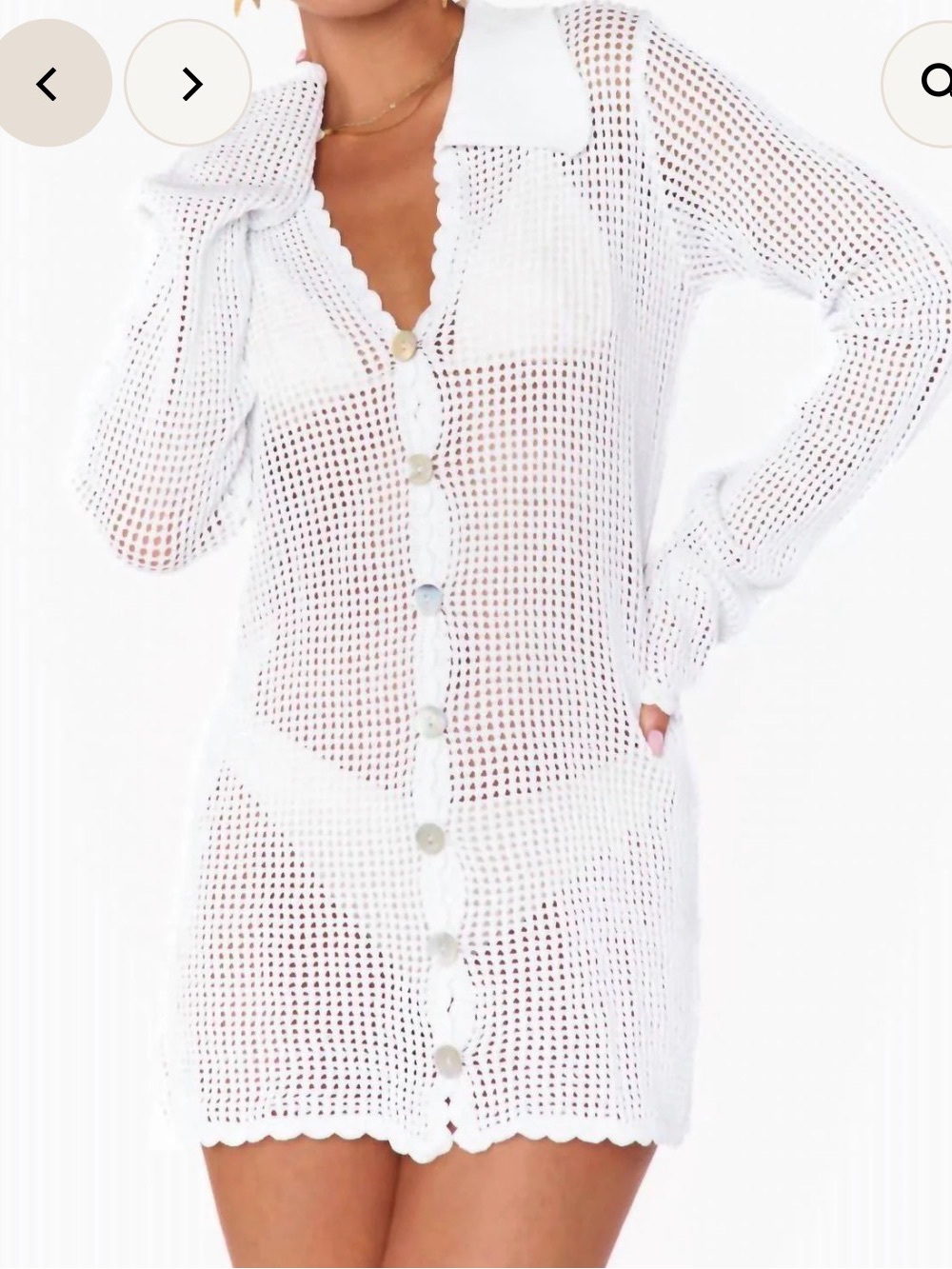 NWOT Show Me Your Mumu White Crochet Knit Coverup
